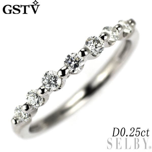 GSTV K18WG ダイヤモンド リング 0.25ct ハーフエタニティ