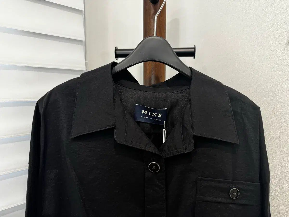 新品 The HANDSOME MINE シャカシャカ素材 ブラック アウター シャツ 夏アウター