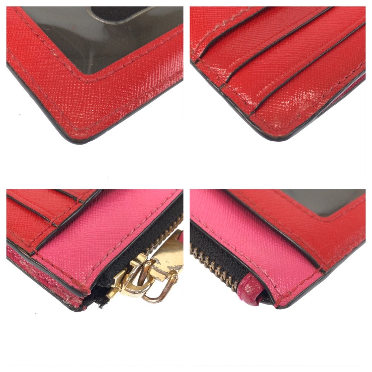 MARC JACOBS マークジェイコブス ピンク レッド ゴールド金具 レザー 