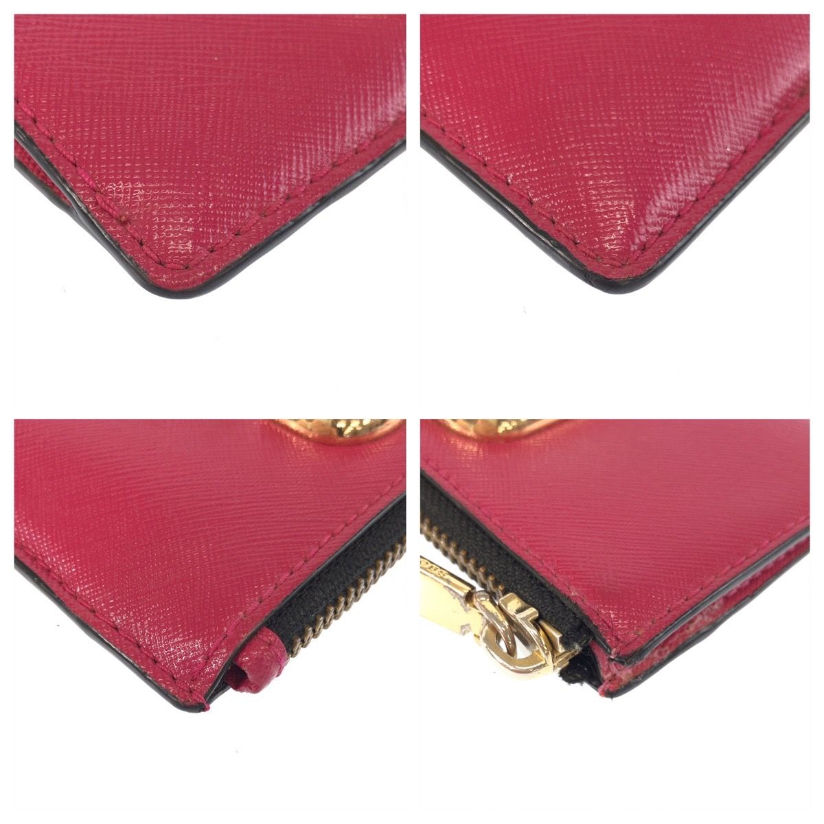 MARC JACOBS マークジェイコブス ピンク レッド ゴールド金具 レザー 
