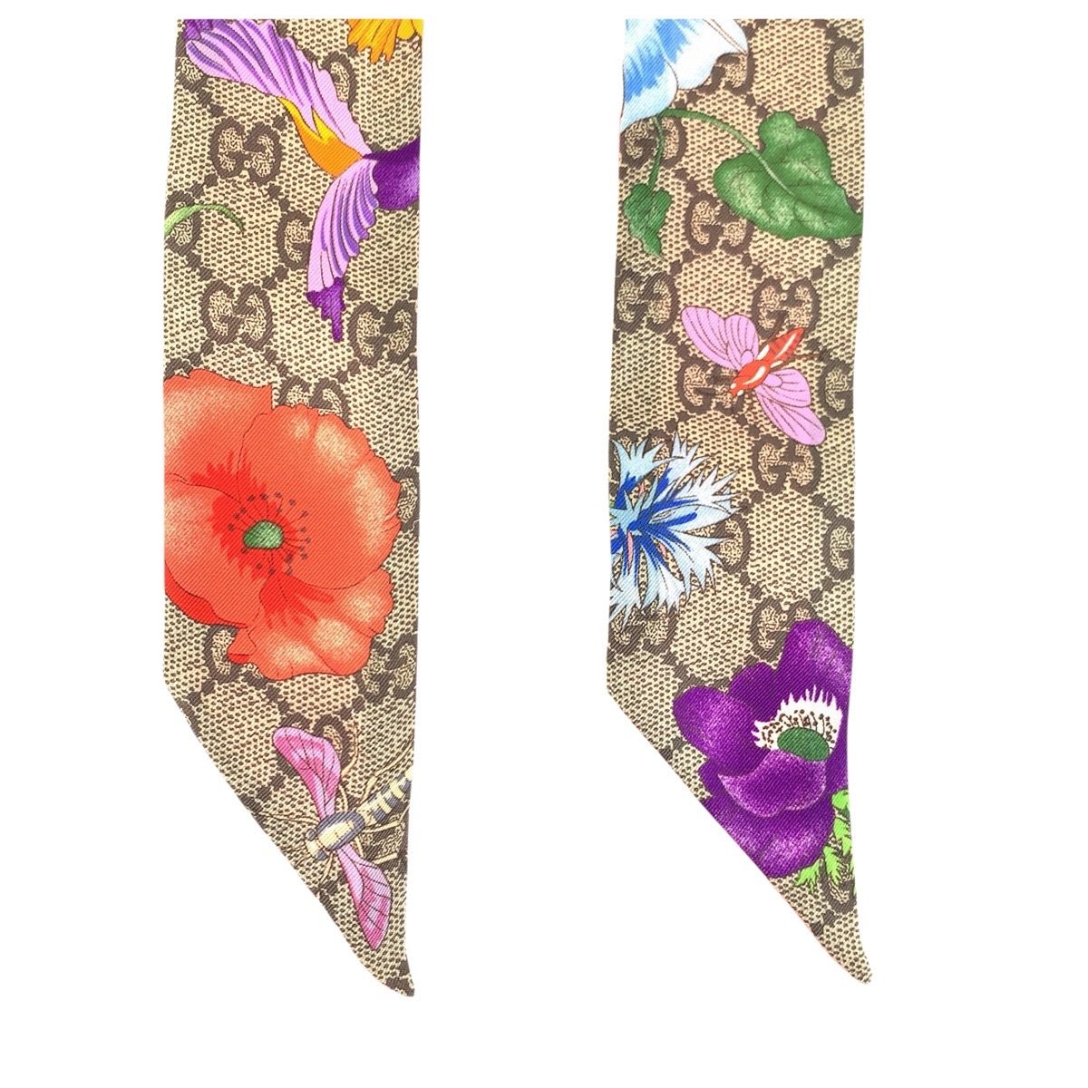 美品 GUCCI グッチ フローラ プリント GGパターン ベージュ マルチ