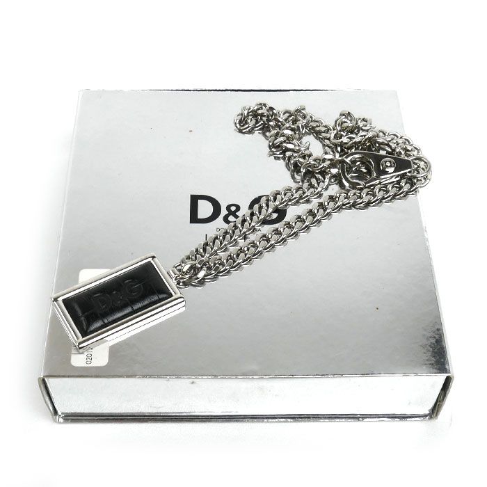DOLCE&GABBANA ドルチェアンドガッバーナ ロゴ レザー プレート 