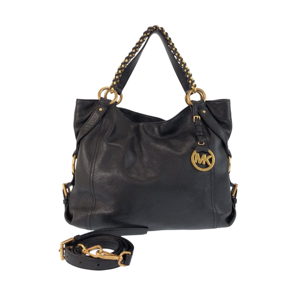 Michael Kors マイケルコース チェーンハンドル ブラック 黒 レザー 