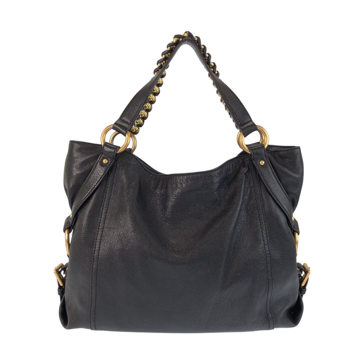 Michael Kors マイケルコース チェーンハンドル ブラック 黒 レザー 