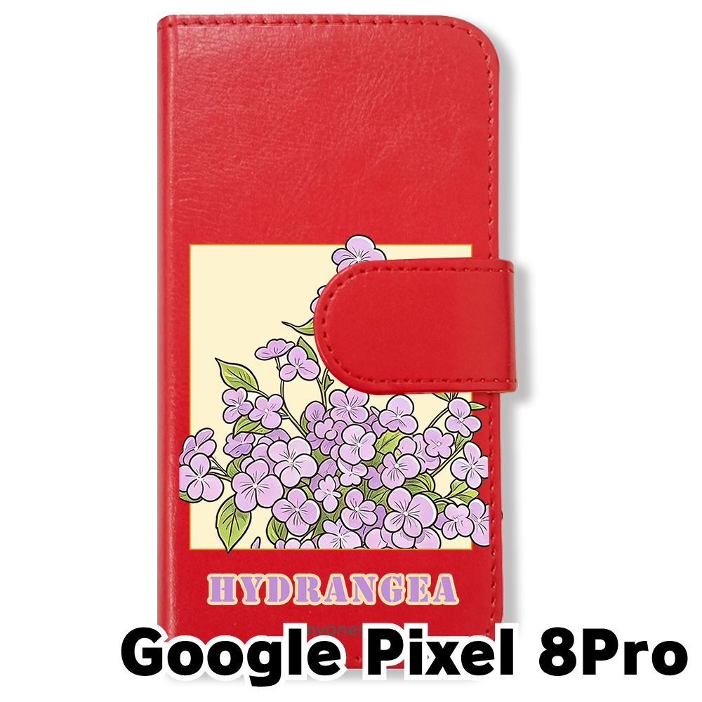 お値下げ本日中/ウッド三線 花柄デザイン ケース付き 新品未使用】 Google Pixel 8Pro 手帳型スマホ ケース (色：レッド