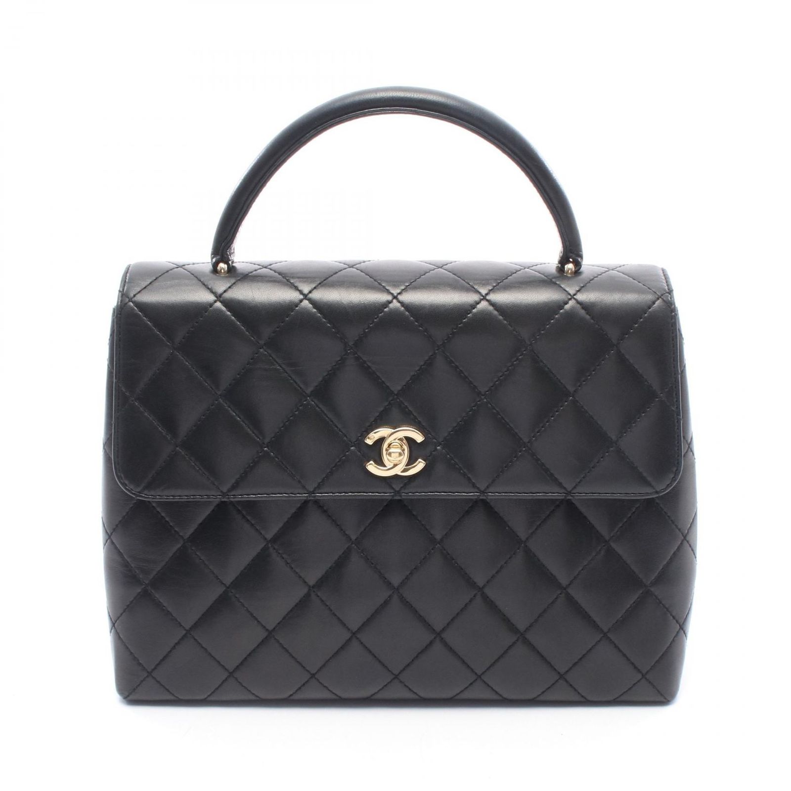 シャネル CHANEL ハンドバッグ マトラッセ A12397 ブラック ラムスキン（羊革） マトラッセ トップハンドル バッグ レディース Used B