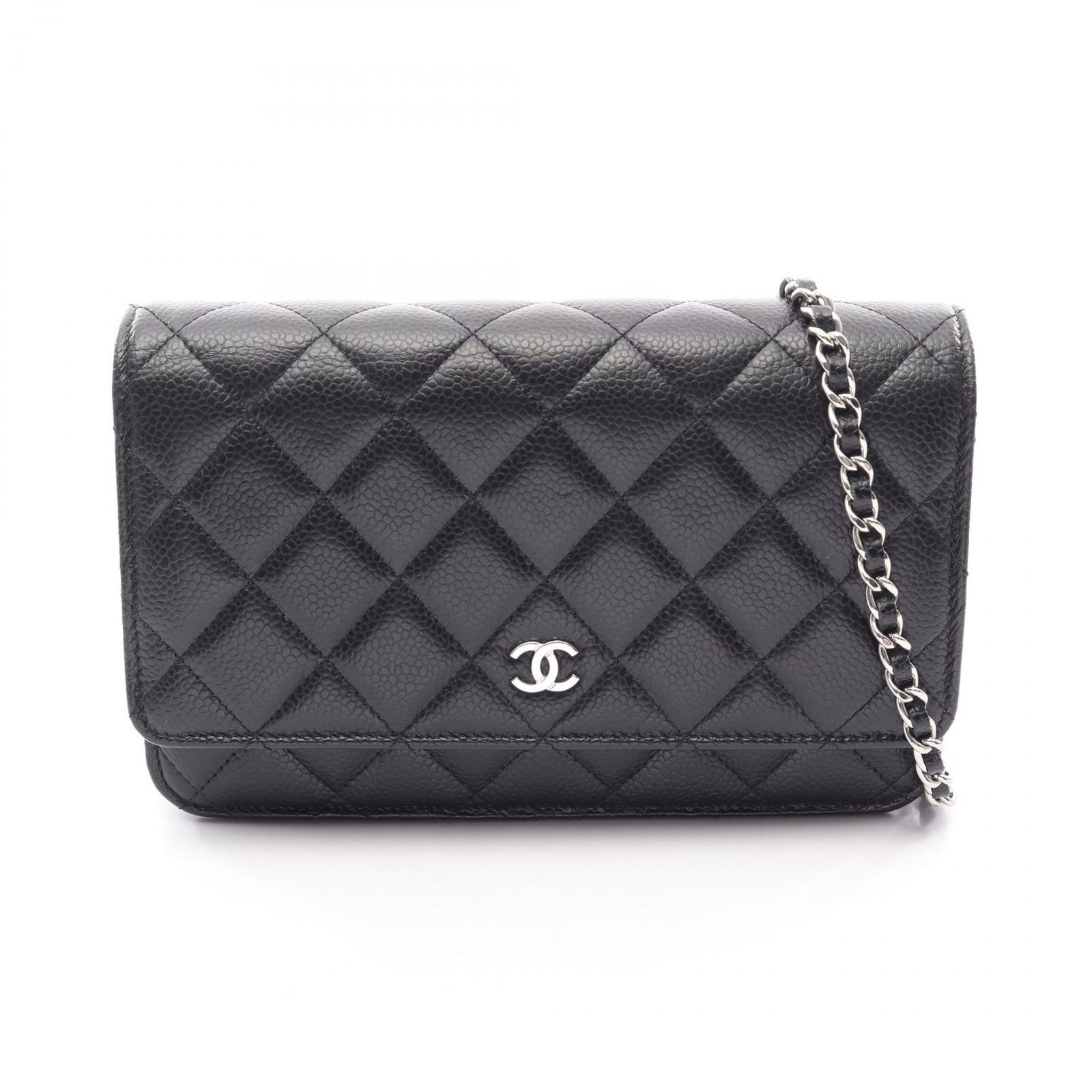 シャネル CHANEL ショルダーバッグ マトラッセ ブラック カーフ（牛革） マトラッセ チェーンウォレット レディース Used A