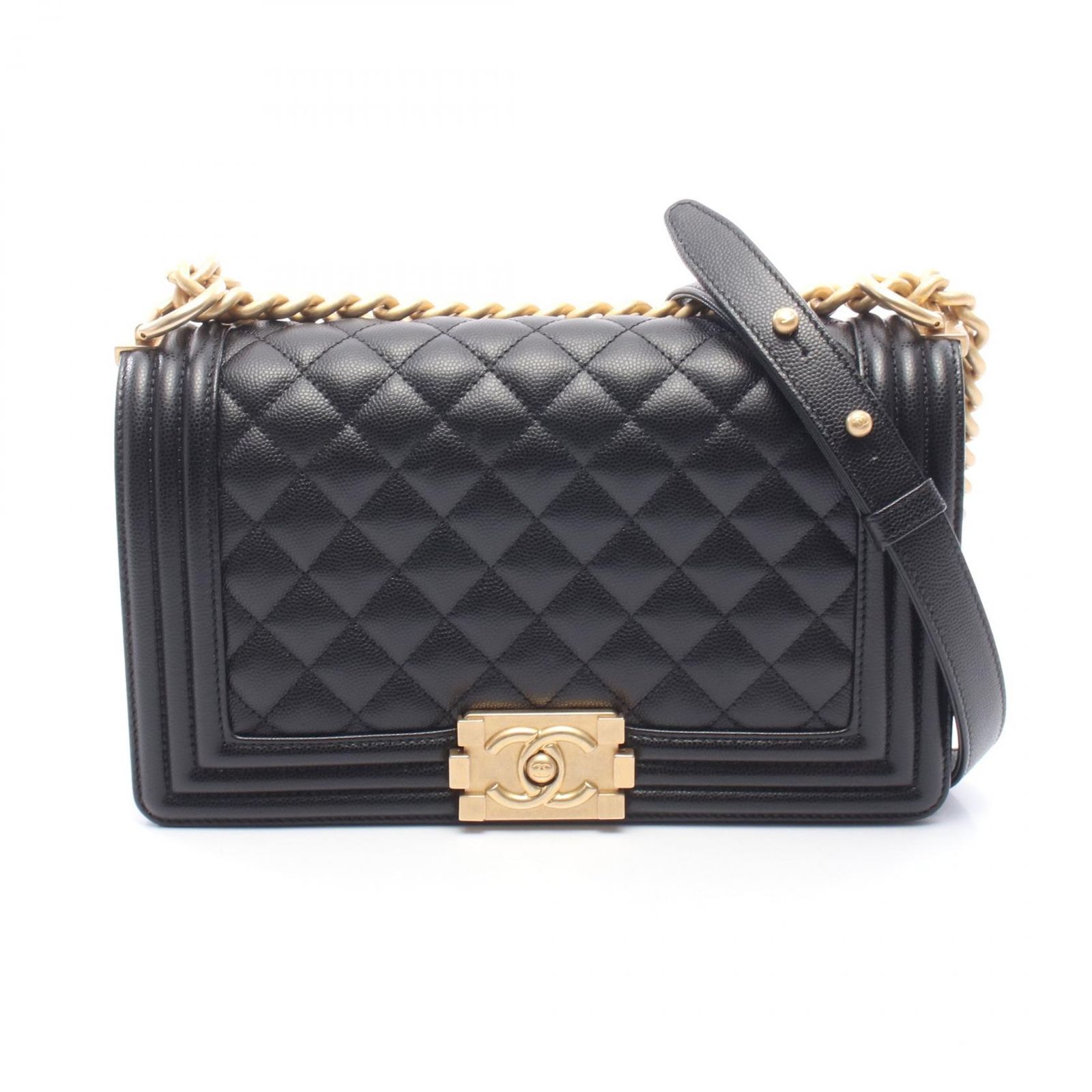 シャネル CHANEL ショルダーバッグ ボーイシャネル A67086 ブラック キャビアスキン(グレインドカーフ) ボーイシャネル チェーンショルダー レディース Used A