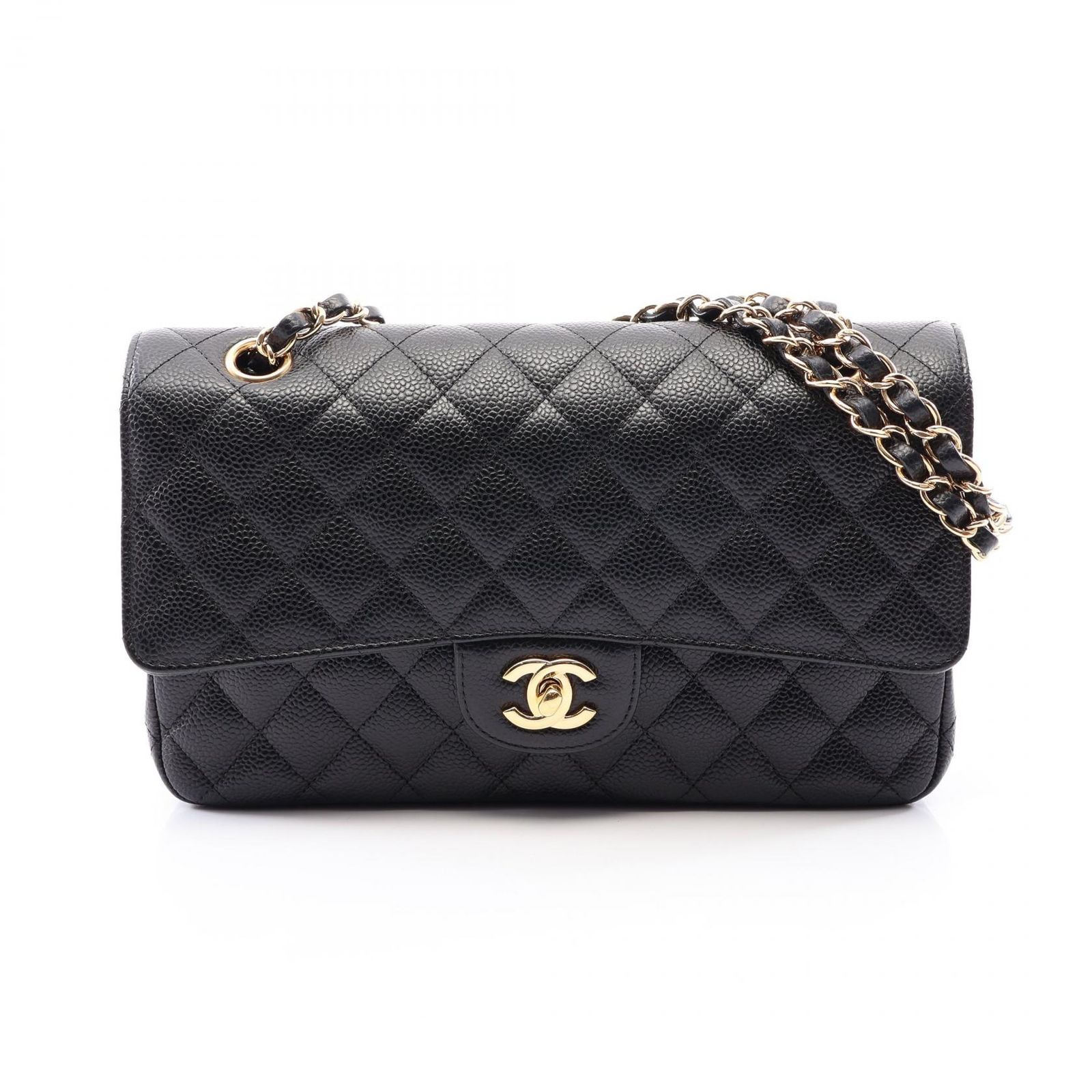 シャネル CHANEL ショルダーバッグ マトラッセ Wフラップ A01112 ブラック カーフ（牛革） マトラッセ ダブルフラップ チェーンショルダー レディース Used A