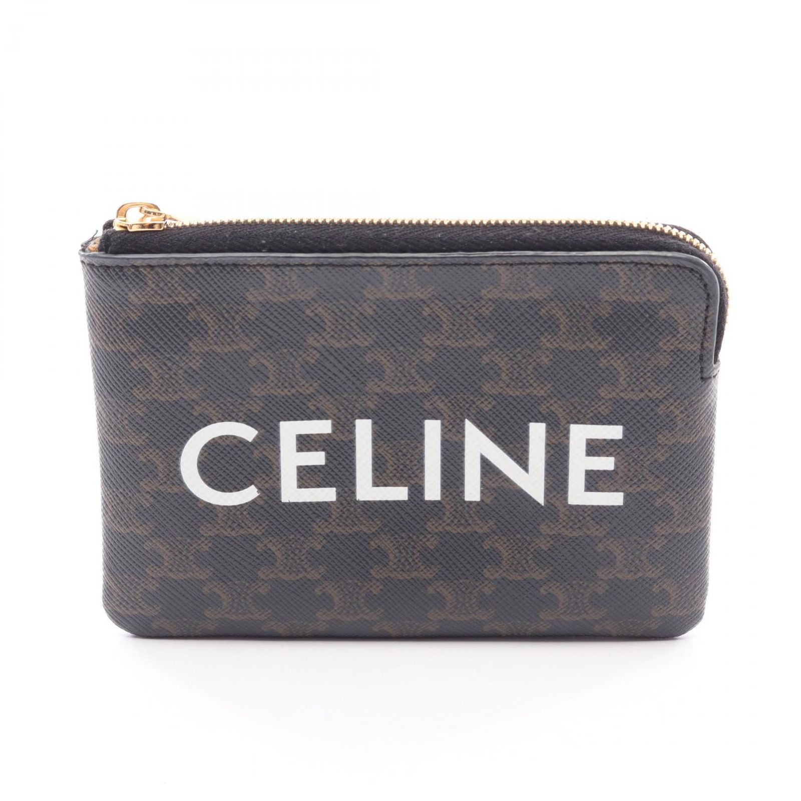 セリーヌ CELINE コインケース トリオンフ カードケース キーリング付き 10C662CA2.38NO ブラック その他 トリオンフ コインケース レディース Used A
