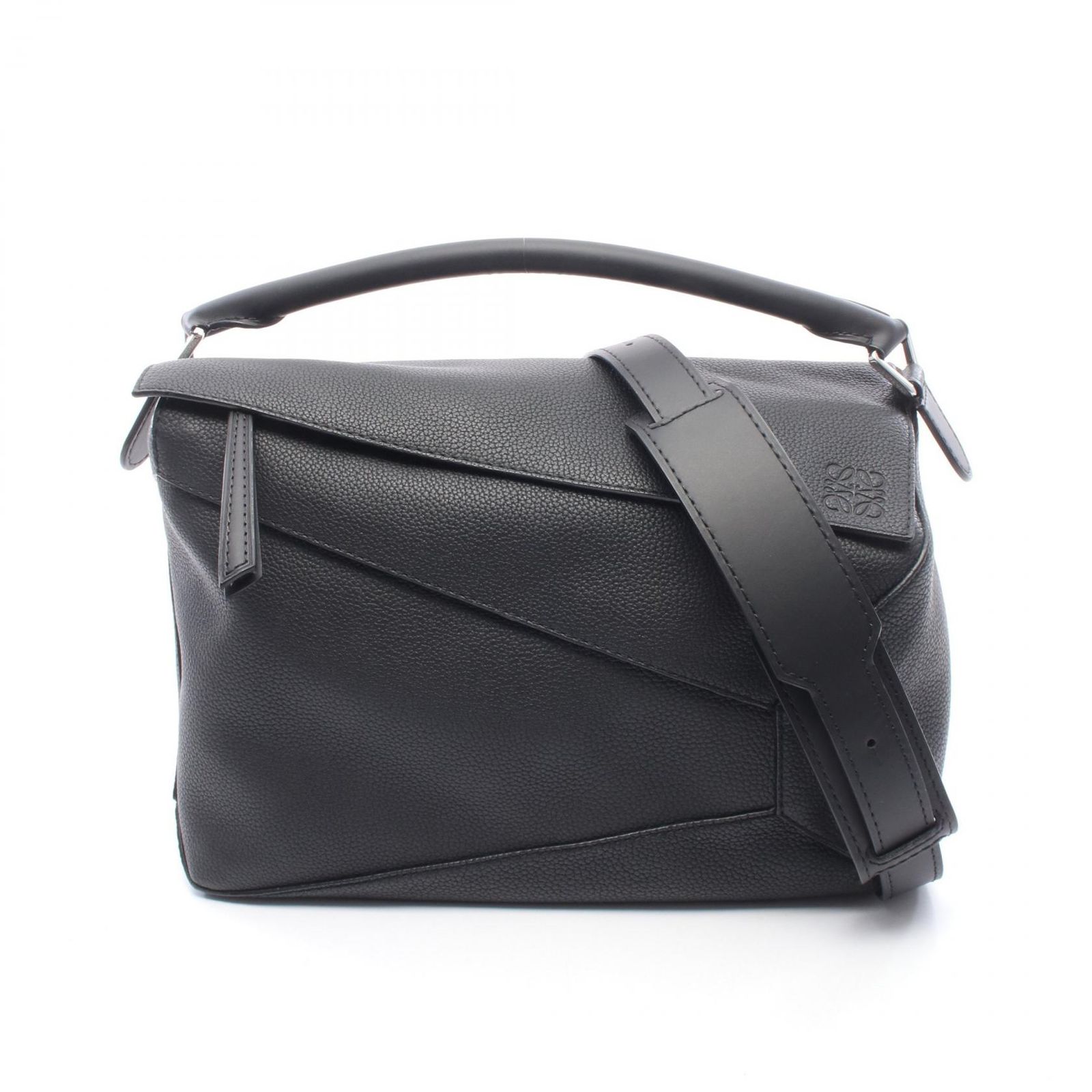 ロエベ LOEWE ハンドバッグ パズルエッジ ラージ 2WAY B510P00X05 ブラック レザー パズルエッジ バッグ ラージ レディース Used A