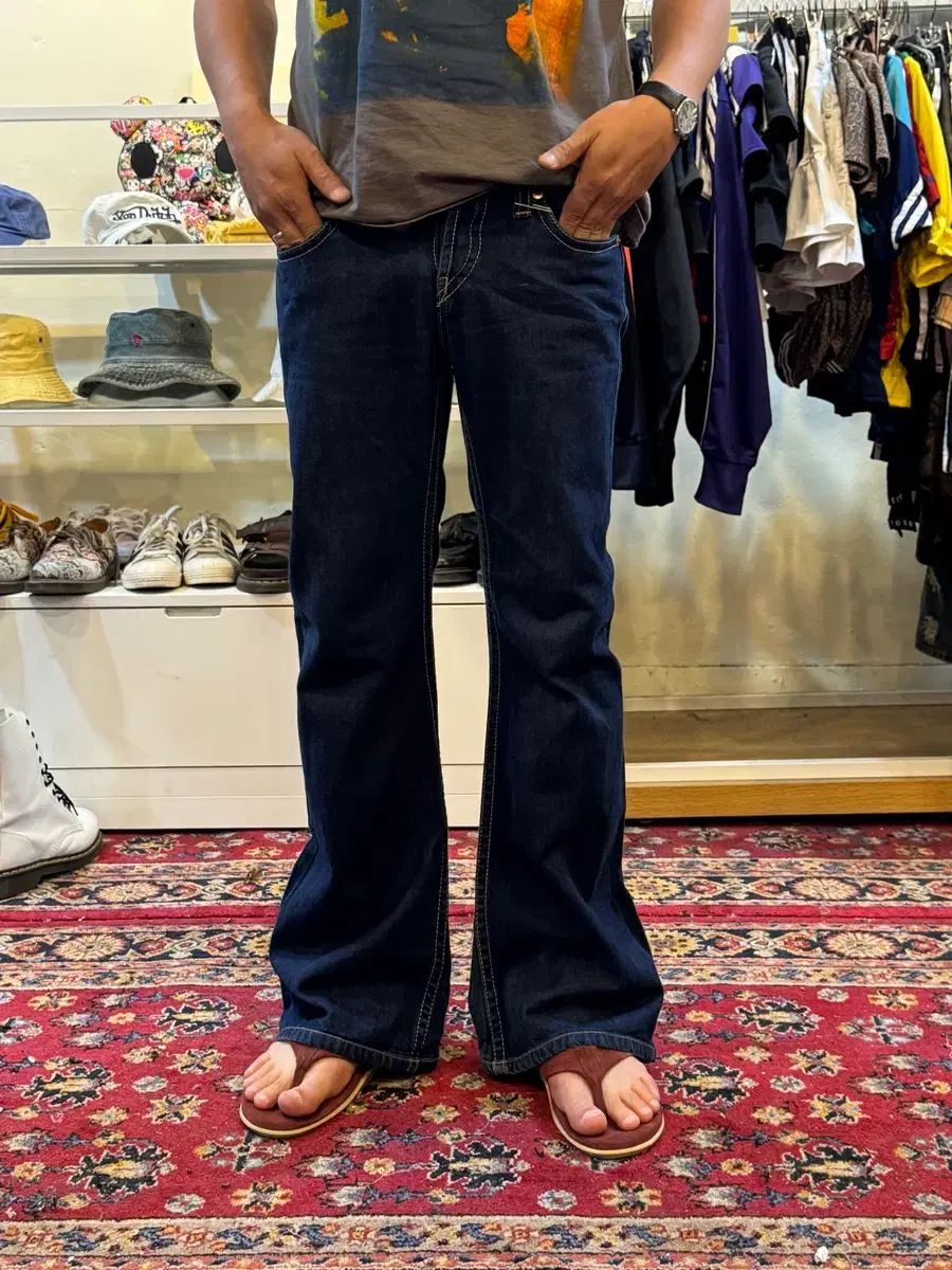 リーバイス 927 インディゴデニム ブーツカット パンツ W73 L84