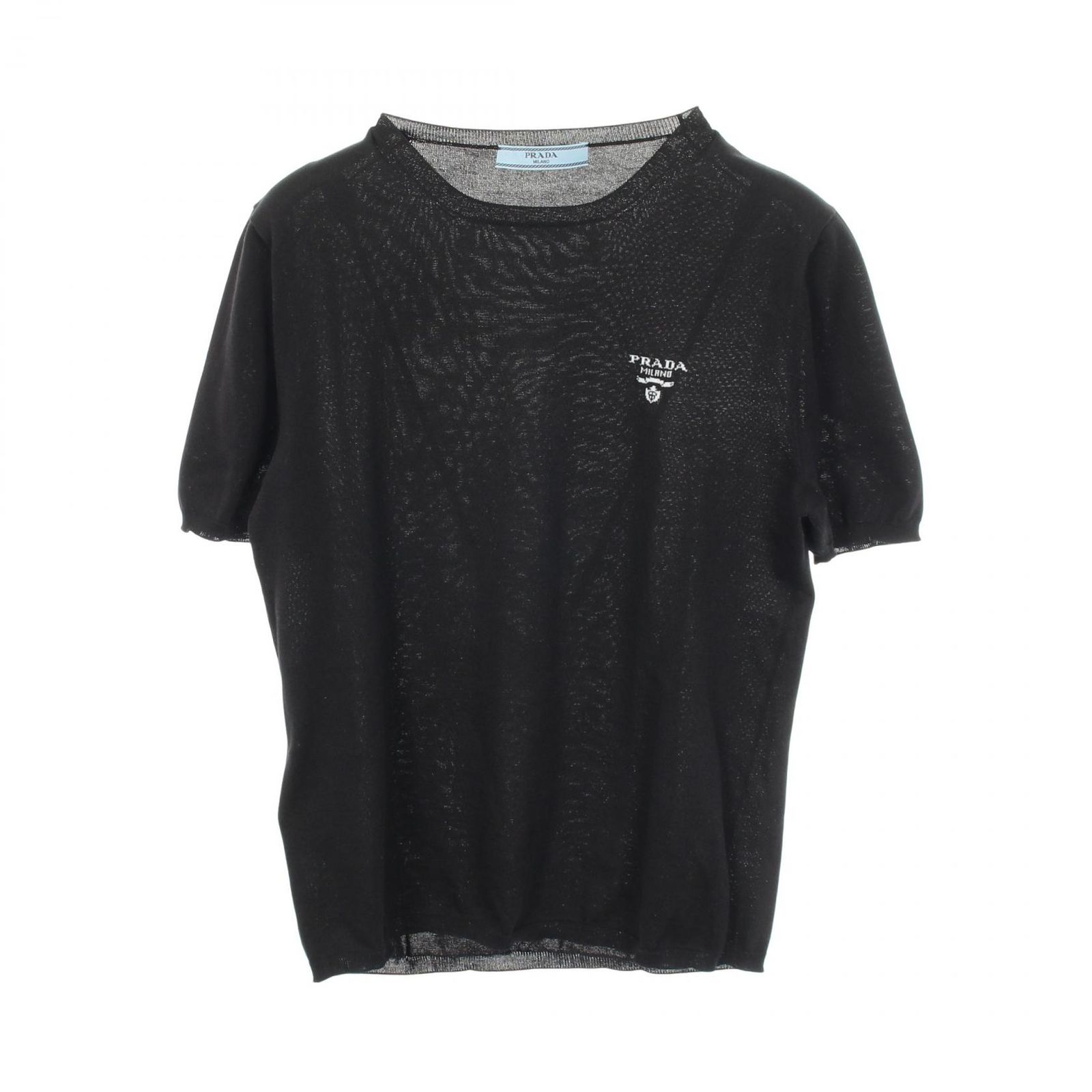 プラダ PRADA ニット ロゴ 半袖 P2401L シルク コットン 半袖ニット レディース Used A