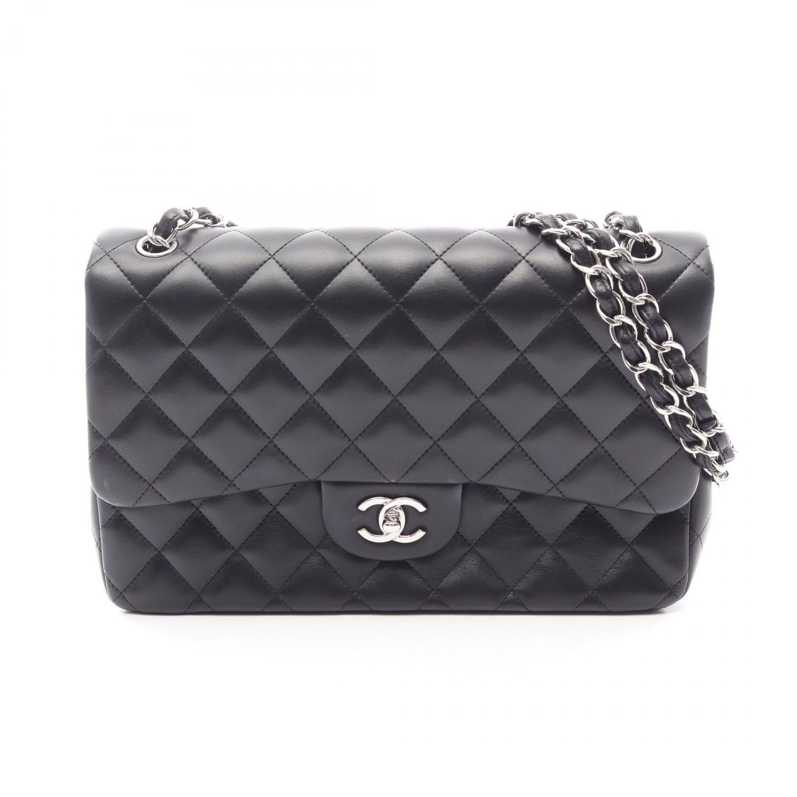 シャネル CHANEL ショルダーバッグ デカマトラッセ30 クラシック ラージ Wフラップ A58600 ブラック ラムスキン（羊革） デカマトラッセ チェーンショルダー レディース