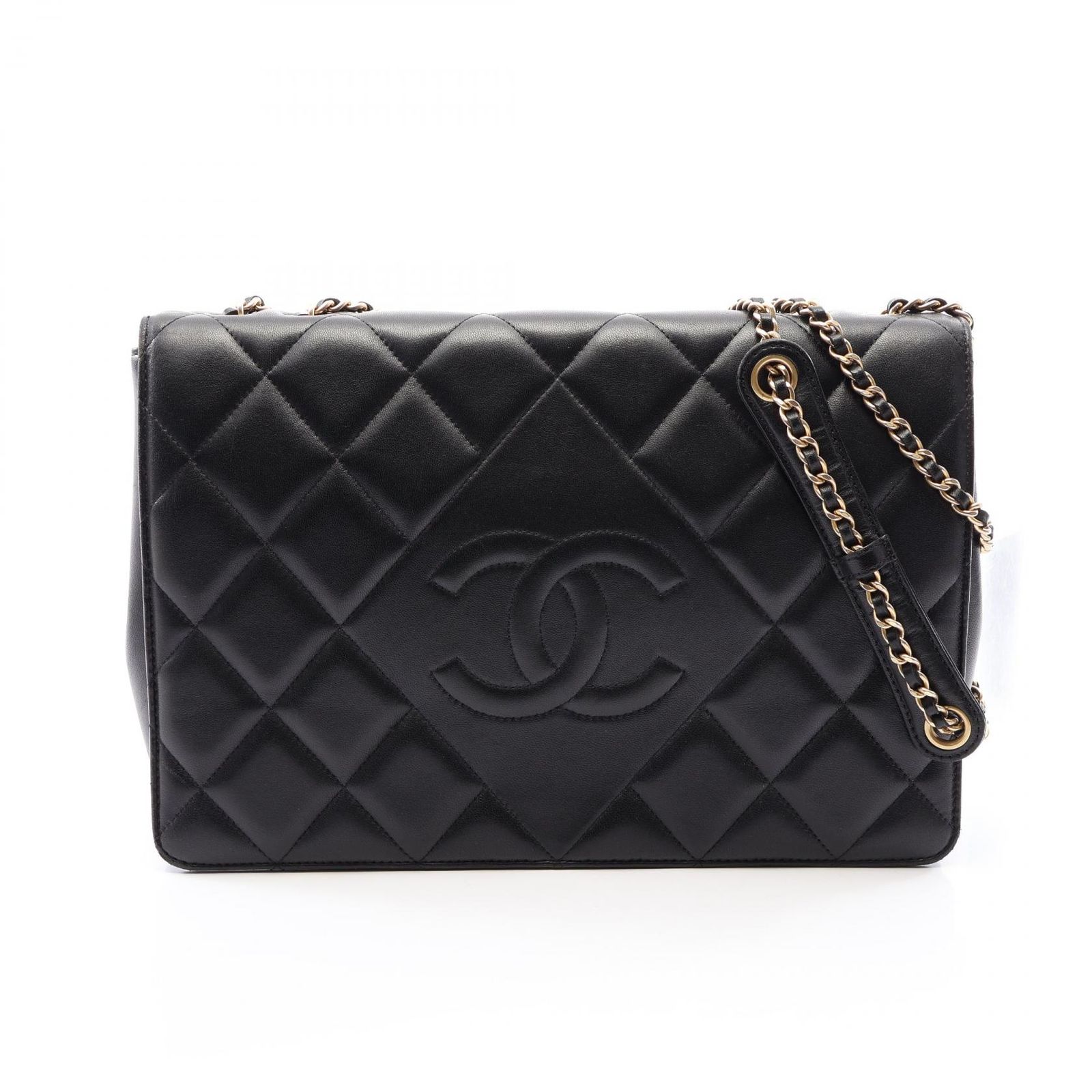 シャネル CHANEL ショルダーバッグ マトラッセ ブラック ラムスキン（羊革） マトラッセ ダイヤステッチ チェーンショルダー レディース Used B