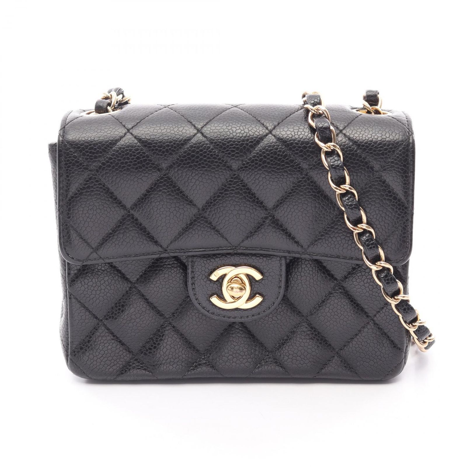 シャネル CHANEL ショルダーバッグ ミニマトラッセ ブラック カーフ（牛革） ミニマトラッセ チェーンショルダー レディース Used B