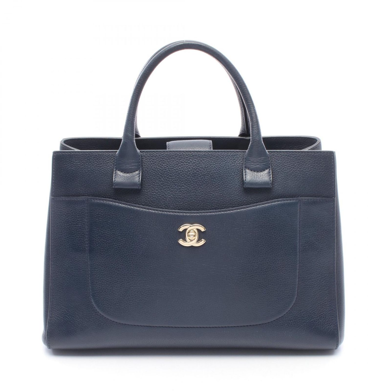 シャネル CHANEL トートバッグ ネオエグゼクティブトート A69930 ネイビー レザー ネオ エグゼクティブトート レディース Used A