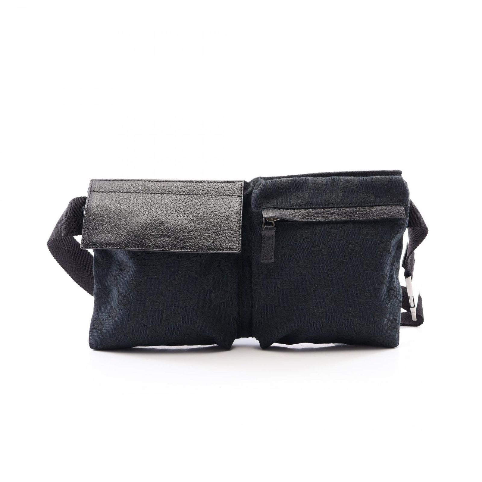 グッチ GUCCI ウエストバッグ ボディバッグ GGキャンバス 28566 ブラック キャンバス レザー ウエストバッグ ユニセックス Used A