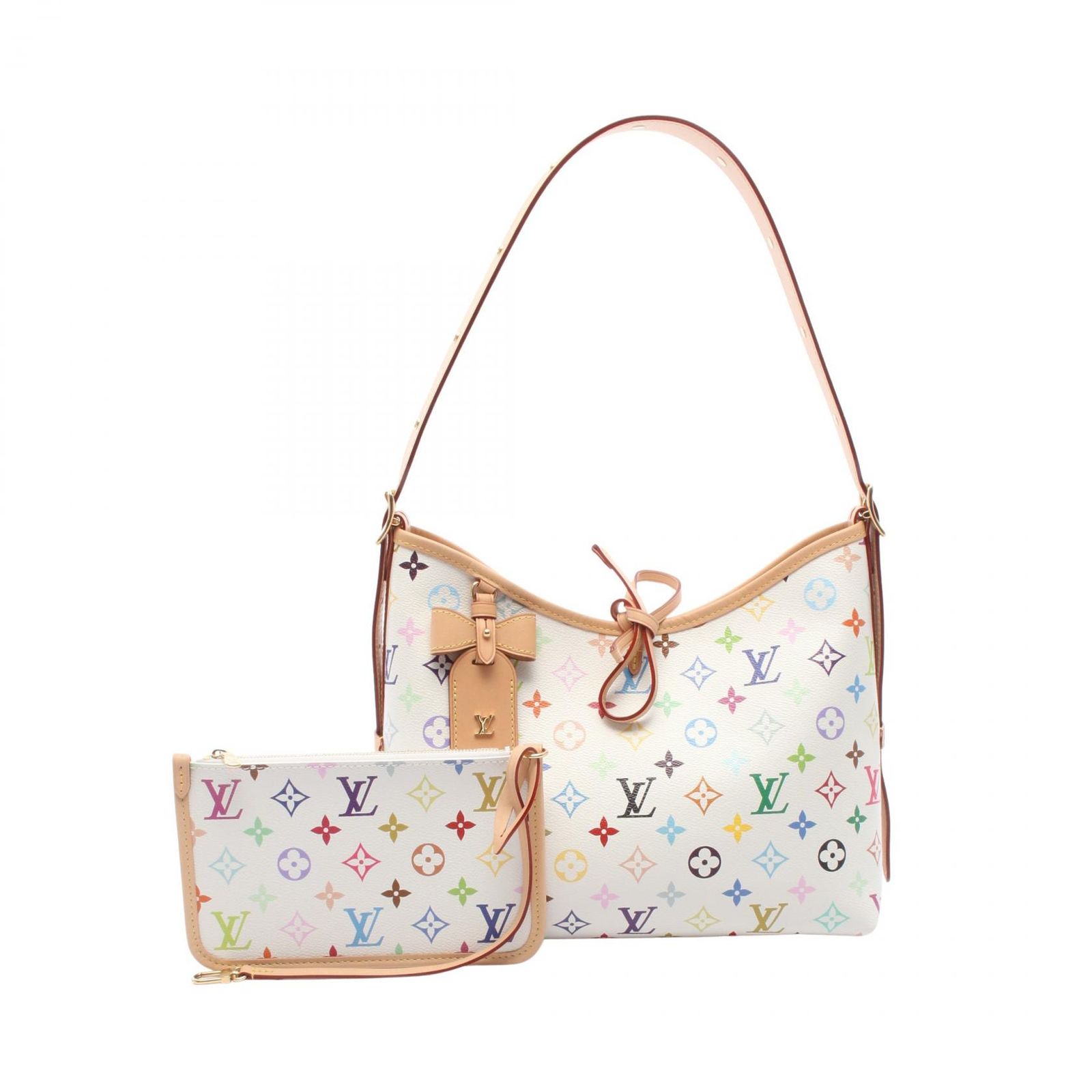 ルイ・ヴィトン LOUIS VUITTON ショルダーバッグ LV × TM キャリーオール NM PM モノグラムマルチカラー M13661 ブロン PVCコーティングキャンバス レザー LV×TM キャリーオール NM PM