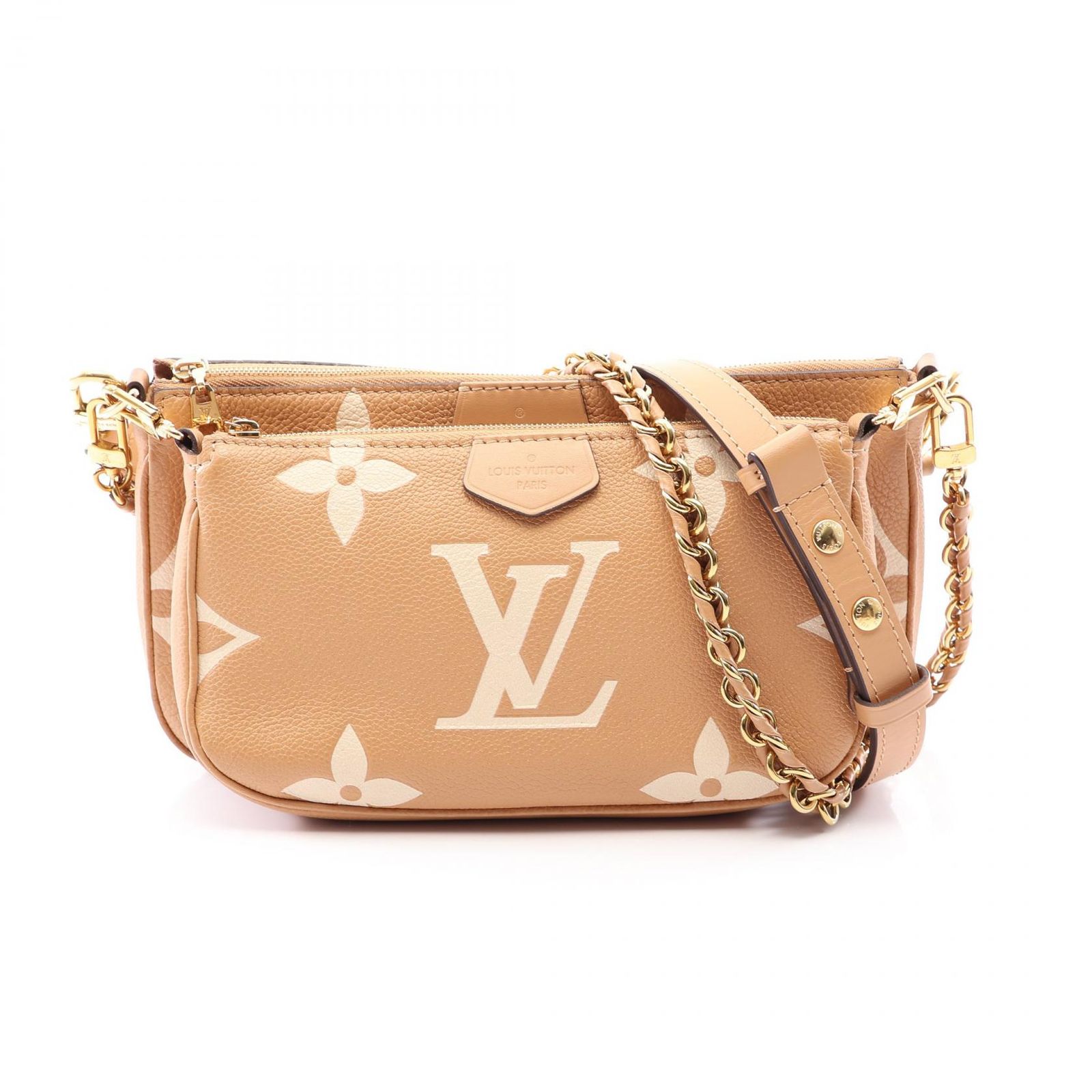 ルイ・ヴィトン LOUIS VUITTON ショルダーバッグ ミュルティ ポシェット アクセソワール バイカラー M45983 アリゾナ/ベージュ レザー ミュルティ・ポシェット・アクセソワール