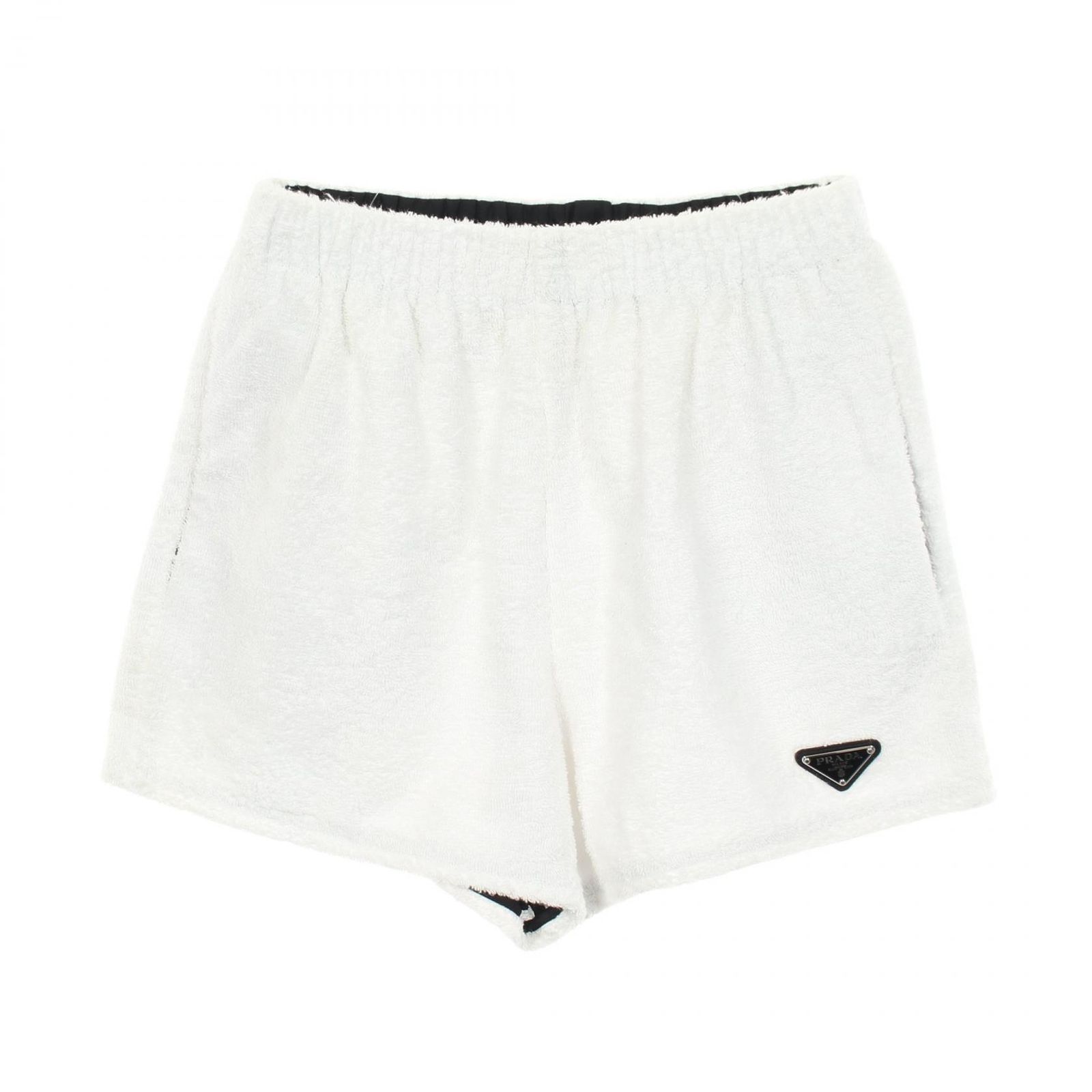 プラダ PRADA パンツ 三角プレート パイル ショート コットン ショートパンツ レディース Used A