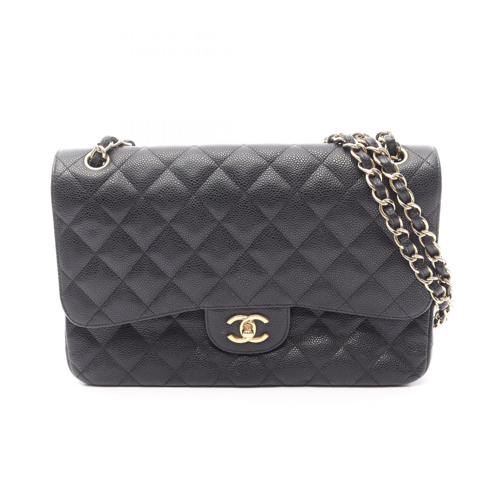 シャネル CHANEL ショルダーバッグ デカマトラッセ30 クラシック ラージ Wフラップ A58600 ブラック カーフ（牛革） デカマトラッセ チェーンショルダー レディース