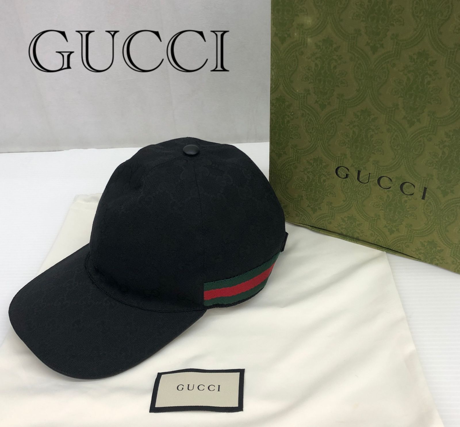 GUCCI グッチ GGキャンパス ベースボール キャップ ブラック L (59cm) ブラック ユニセックス 服飾雑貨_255024