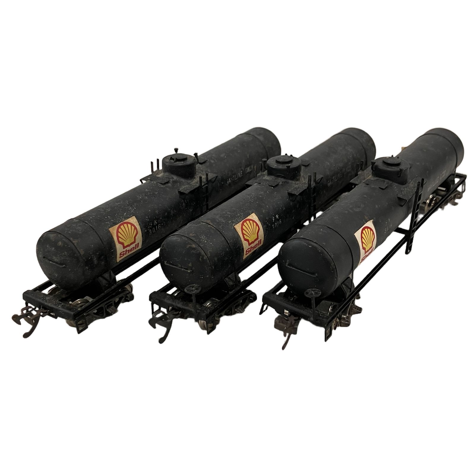 エンドウ TER タキ 3016 GASOLINE ONLY SHELL 貨車 タンク車 3両セット HOゲージ 鉄道模型 ジャンク H11327914