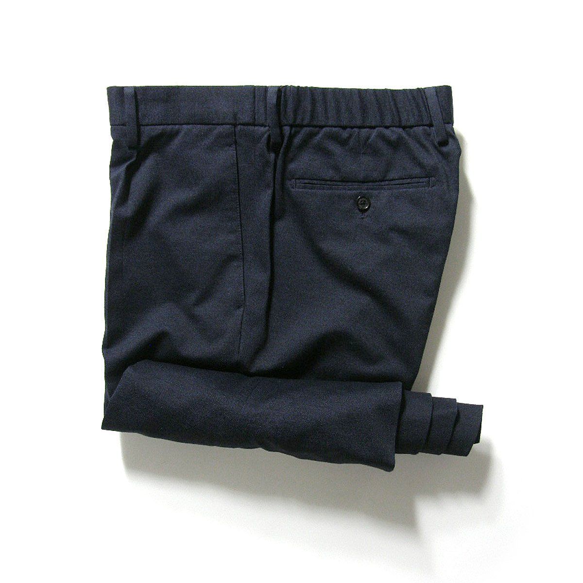 【新品】 MACKINTOSH LONDON ／ マッキントッシュ ロンドン　FLEX JERSEY メランジ バーズアイ ストレッチ パンツ ジャージー生地 スラックス ネイビー ビジネスカジュアル ｜ 春夏 秋