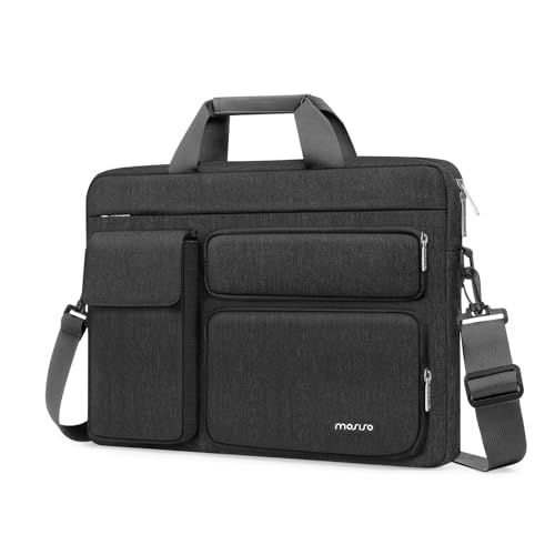 [MOSISO] ノートパソコンショルダーバッグ 16 インチ、15-15.6インチ PC用ケース 対応機種 MacBook Pro 16/HP/Dell/Lenovo ノートブック、二つ盛り上がるポケット&一つフラップポケット&一つ水平ポケ ac25668c