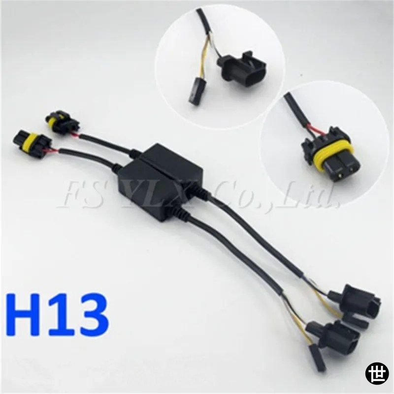 10X H13 HIDリレーハーネス H13 9008 バイキセノン ハイ/ロー配線コントローラーアダプターホルダーソケット 12V 35W 55W H13キセノンキッ