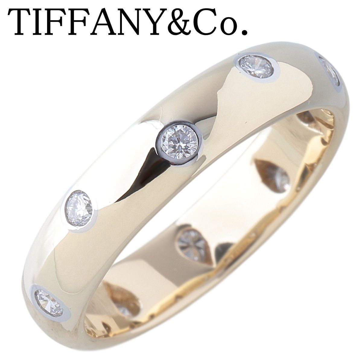 ティファニー ドッツ ダイヤ リング 10号 750YG/PT950 10ポイントダイヤ 新品仕上げ済 TIFFANY【26280】