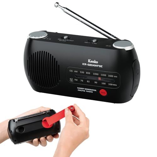 ケンコー(Kenko) 多機能防災ラジオ KR-020AWFSE 3電源対応 乾電池/手回し/USB充電 AM/FMラジオ ワイドFM対応 LEDライト SOSサイレン搭載 スマホ充電可能 ポータブルラジオ 防災 145098ma adb63fe4