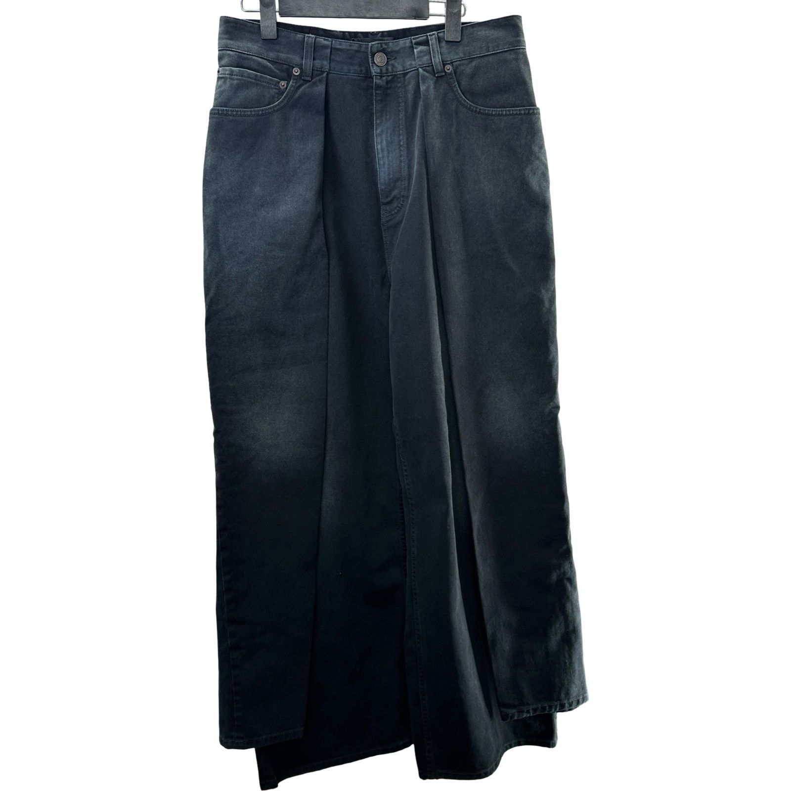 バレンシアガ BALENCIAGA ダブルサイドデニムパンツ 767983 ブラック デニム メンズ デニムパンツ