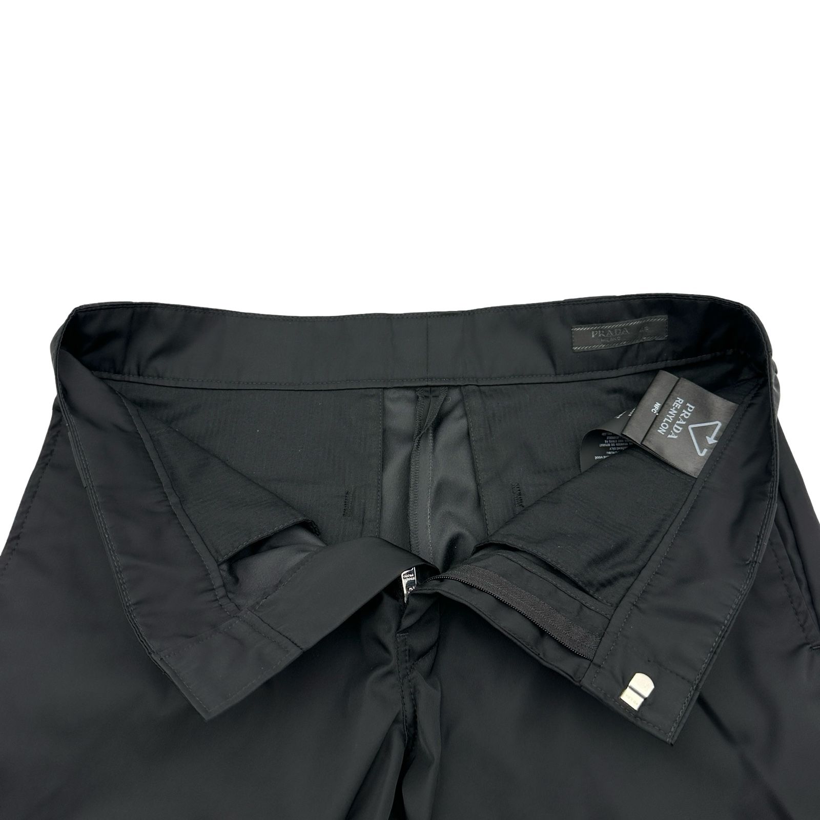プラダ PRADA RE-NYLON トライアングルロゴナイロンパンツ SPG75 ブラック ナイロン メンズ パンツ