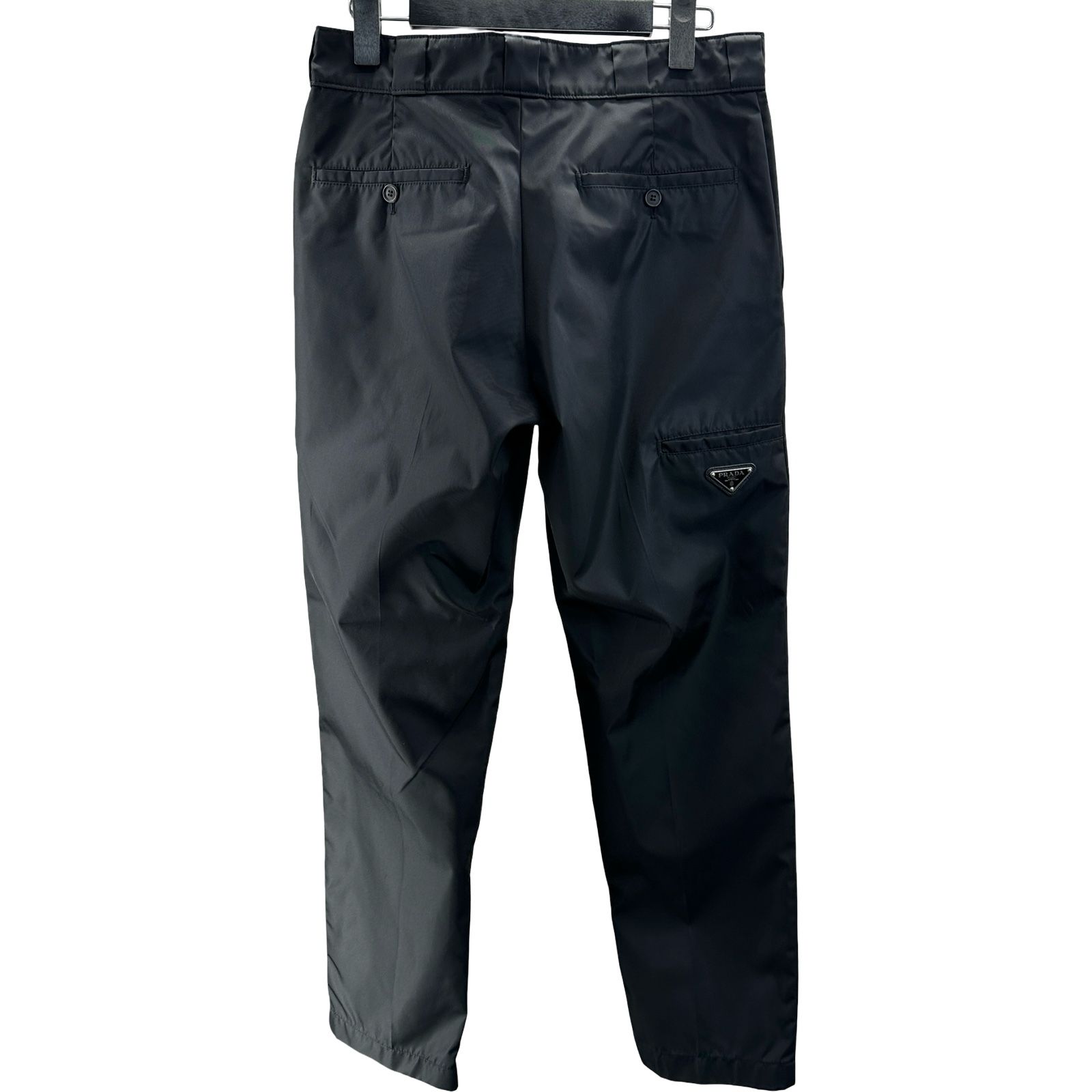 プラダ PRADA RE-NYLON トライアングルロゴナイロンパンツ SPG75 ブラック ナイロン メンズ パンツ