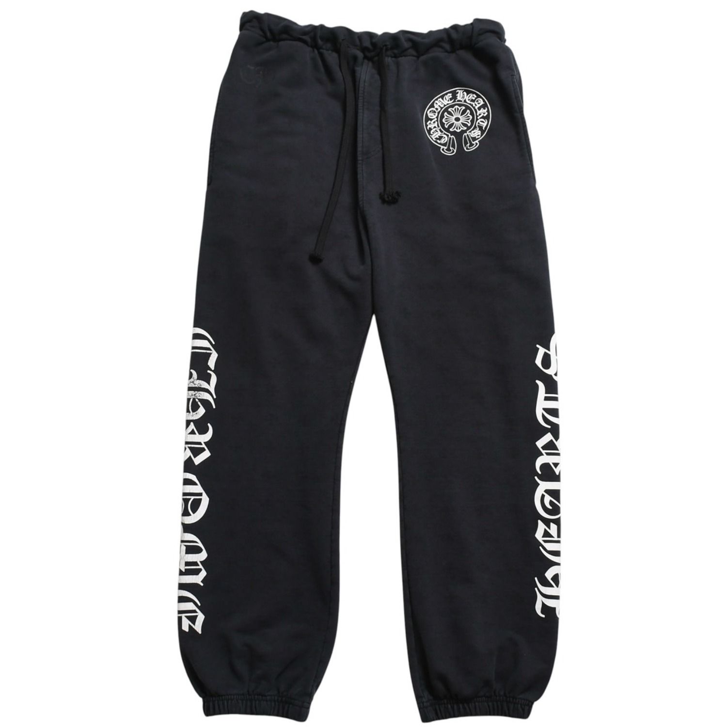 CHROME HEARTS クロムハーツ スウェットパンツ ホースシュー コットン ブラック ホワイト サイズM 美品 中古 4a003784
