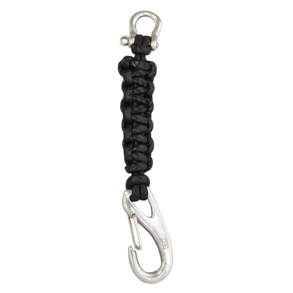 デシ DECI Carabiner Macrame Keychain カラビナ マクラメ キーチェーン アクセサリー キーループ ブラック系 シルバー系【中古】