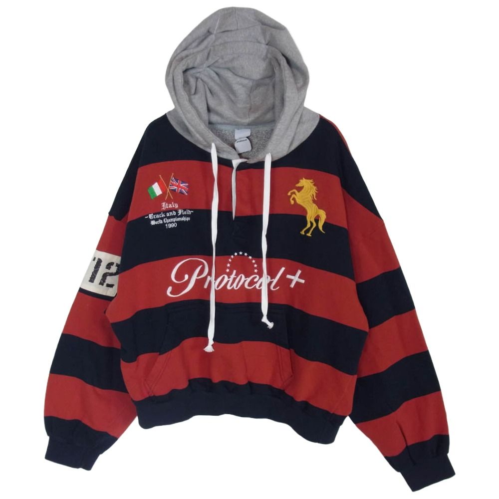 プロトコル インデックス Protocol Index STRIPE POLO HOODIE