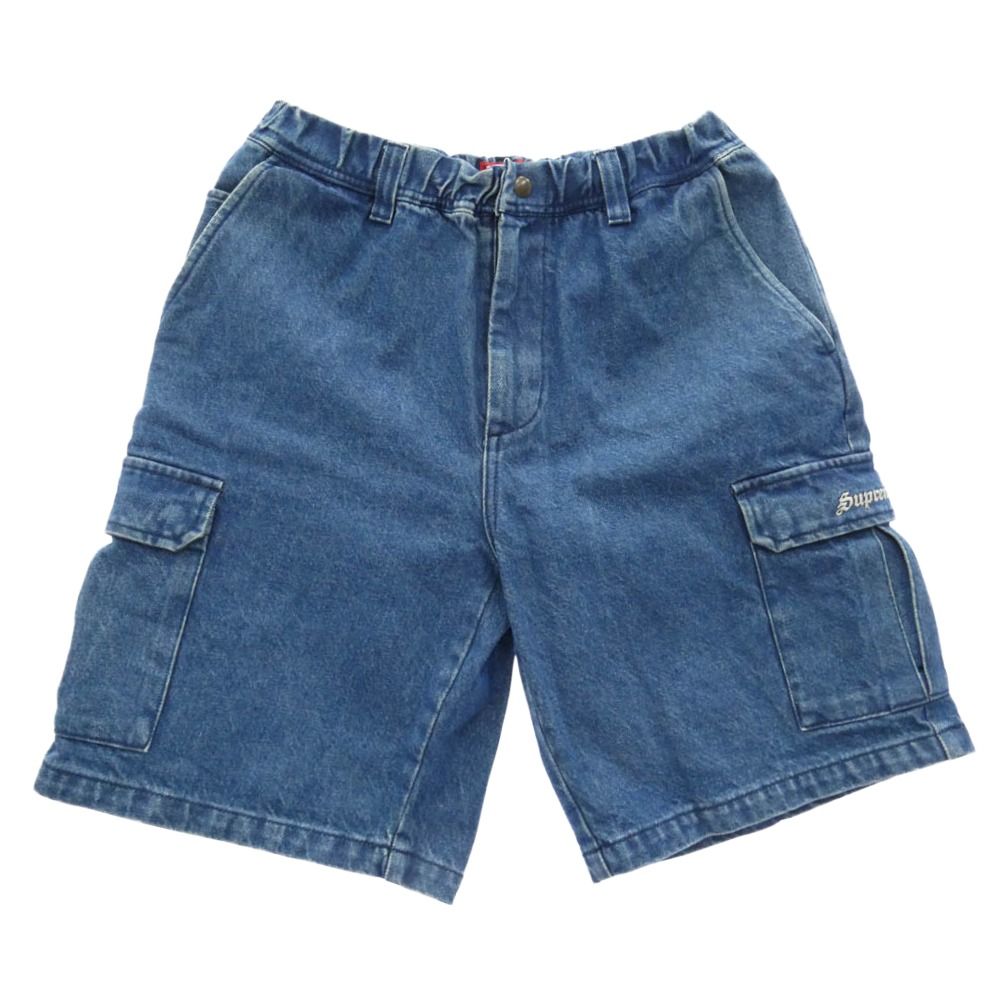 Supreme シュプリーム 22SS Cargo Work Short Denim カーゴ ワークショーツ デニム ショート パンツ 32 インディゴブルー系 32【中古】