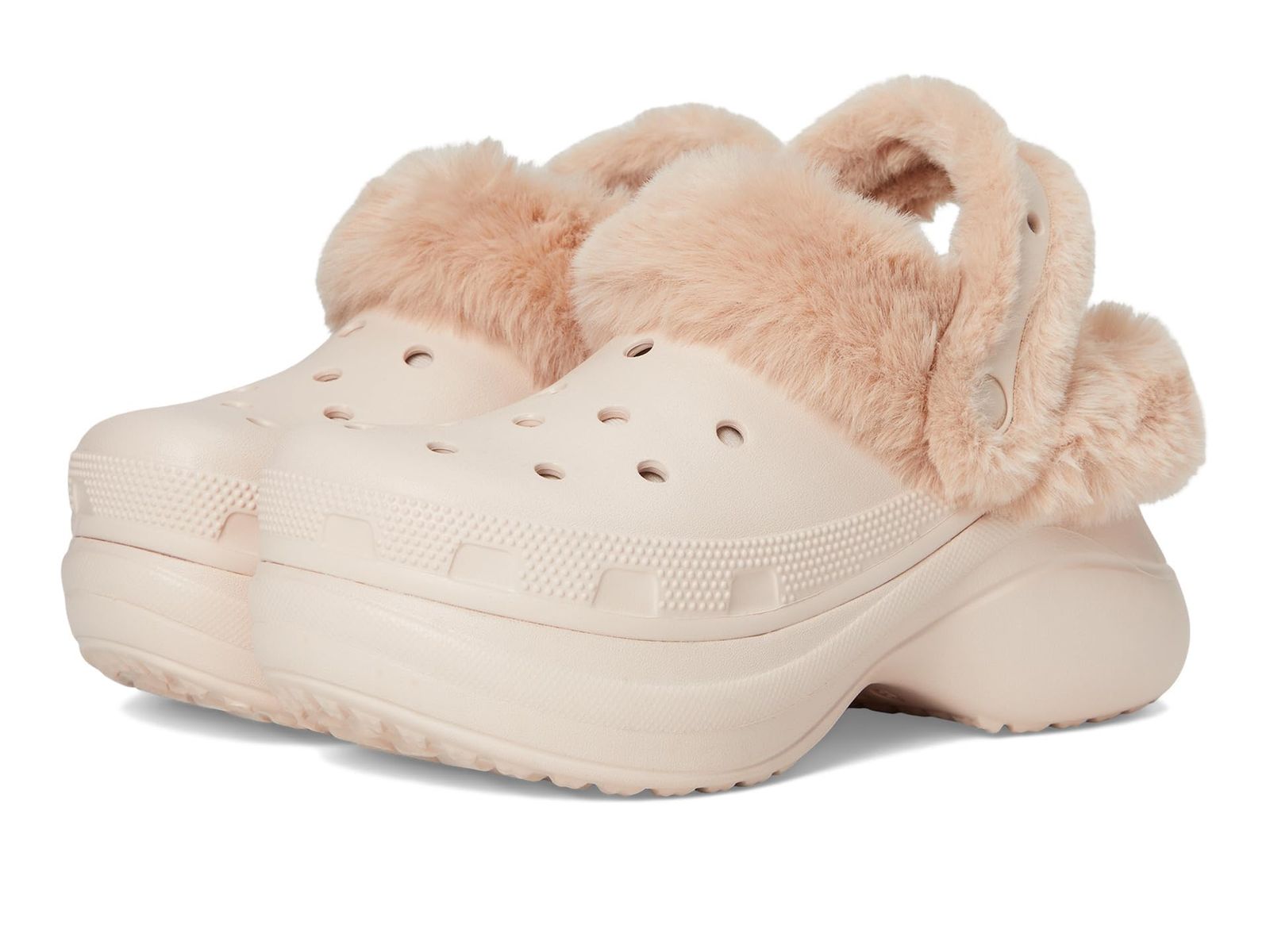 Crocs (クロックス) レディース Bae 裏地付きクロッグ、ファジープラットフォームスリッパ, クォーツ, 23.0 cm [クォーツ] [23.0 cm]