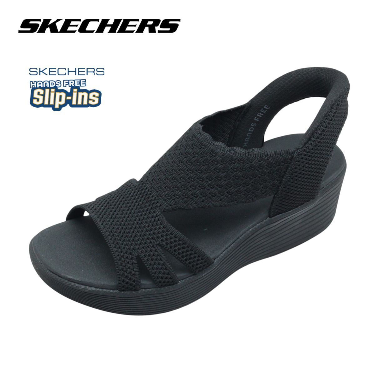 SKECHERS スケッチャーズ 120012 ブラック レディース サンダル ハンズフリー スリップインズ パラレルライトサマーインバイト 手を使わずに履ける 靴
