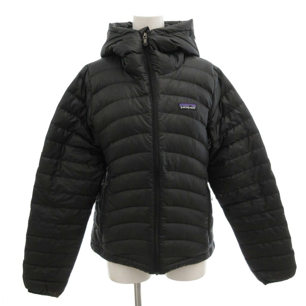 パタゴニア Patagonia ダウンセーターフルジップフーディ ダウンジャケット ジップアップ ロゴ S 黒 ブラック 84710FA12 /GV ■ECE006
