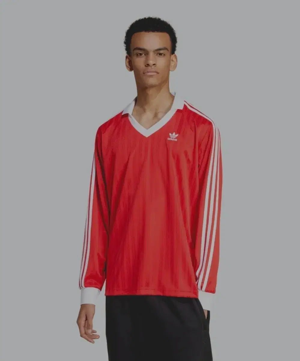2XL adidas アディカラー ピケ フットボール ロングスリーブ レッド