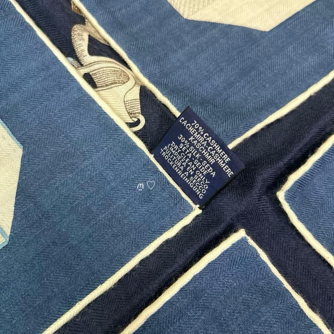 HERMES エルメス カレジェアン140 シュヴォーデシェネ カシシル マリン