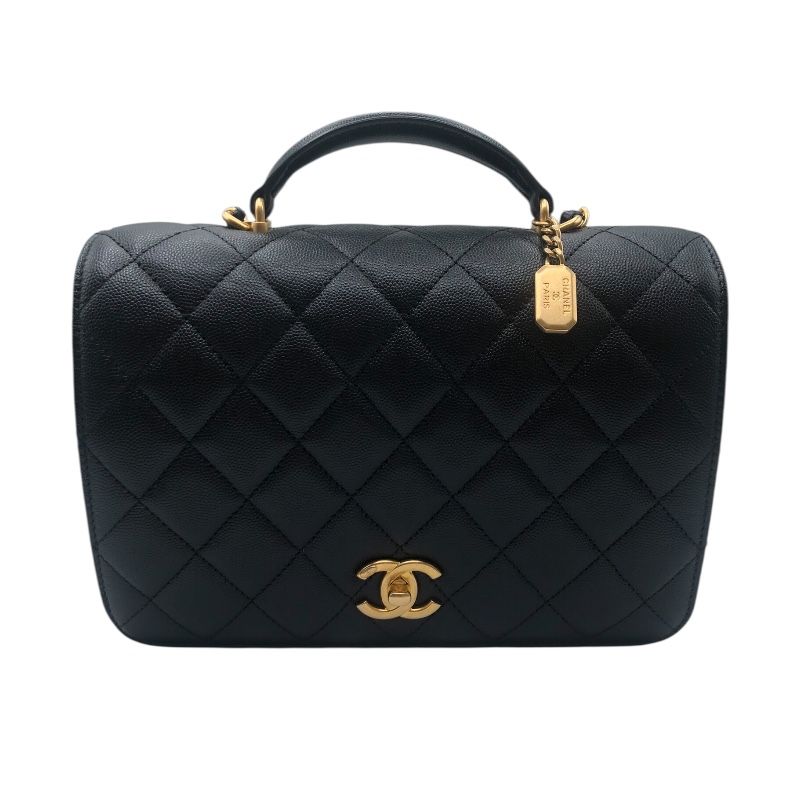 シャネル CHANEL スモールフラップバッグ AS4369 ブラック ゴールド金具 キャビアスキン レディース ハンドバッグ