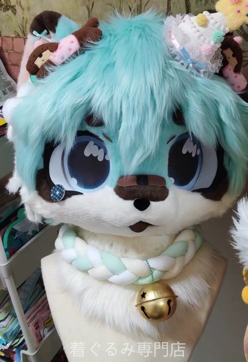 犬　猫　着ぐるみ ヘッド全頭　ヘッド ケモノ ファースーツ ぬいぐるみ コスプレ コスチューム Kurumi 一点物 C694