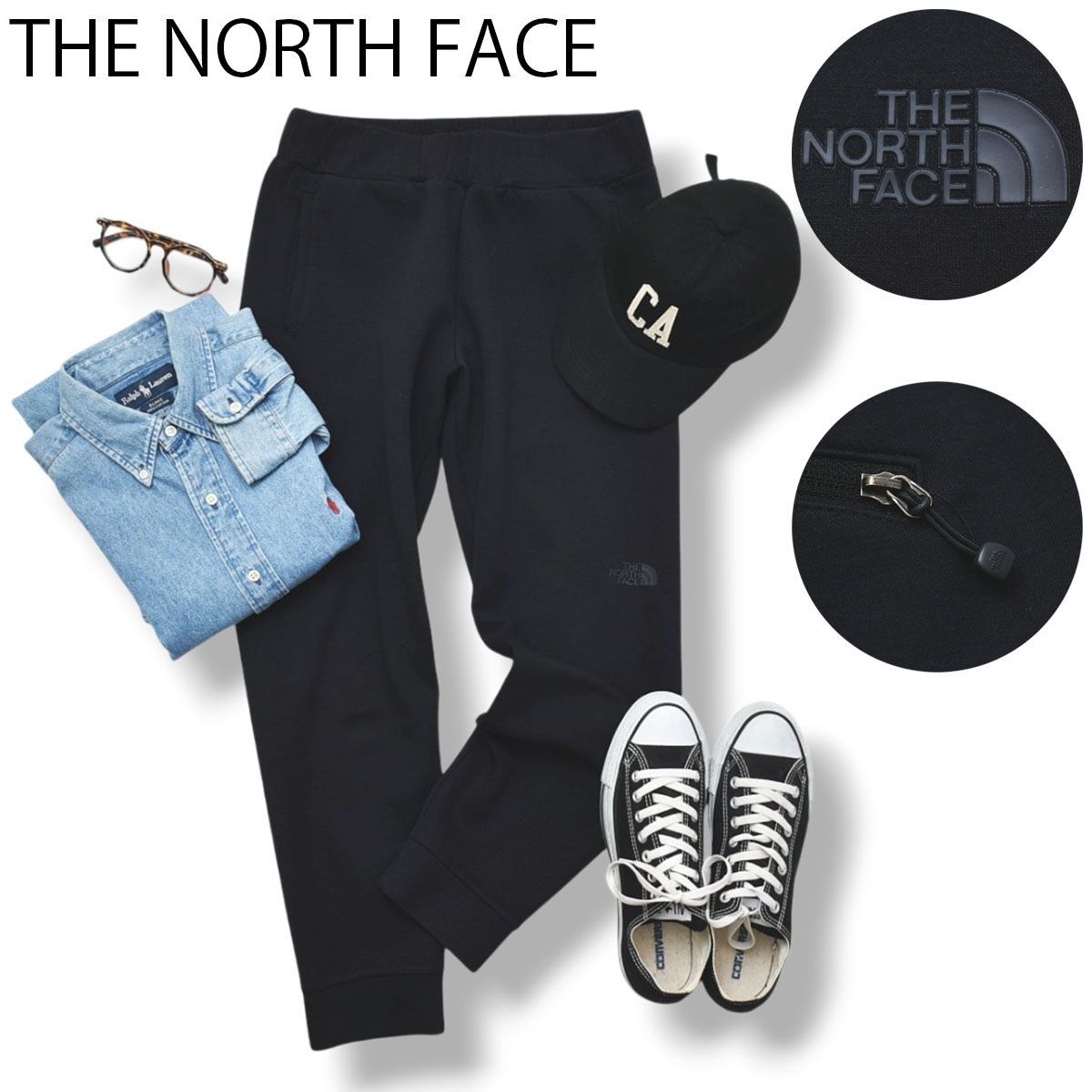 【定番】 ノースフェイス THE NORTH FACE テーパード ジョガーパンツ ウエストゴム イージーパンツ スウェットパンツ L ネイビー アメカジ カジュアル レディース ♪