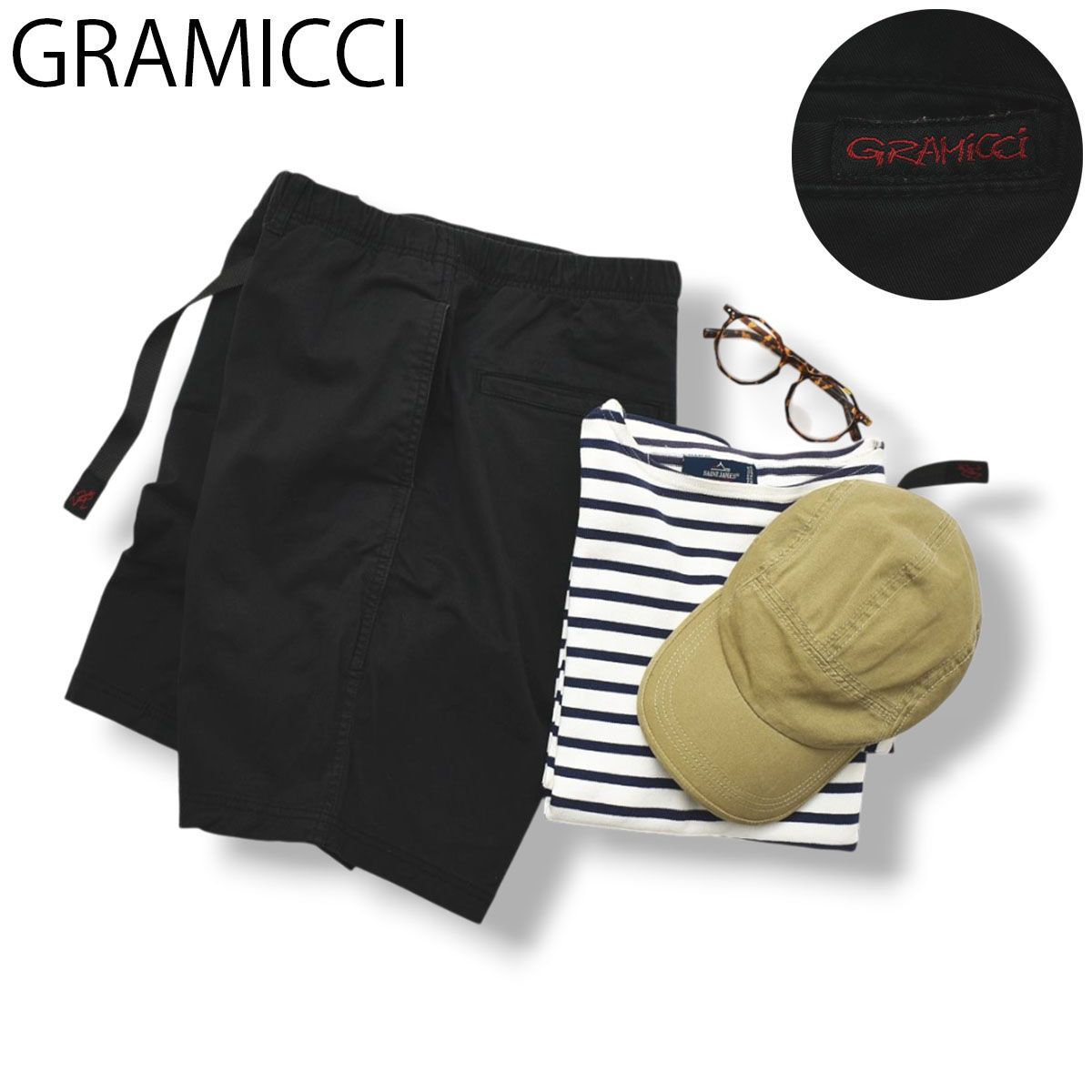 【定番】 グラミチ GRAMICCI ストレッチ ナロー NN Gショーツ ハーフ ショート パンツ 短パン NNショーツ ウェビングベルト ガゼットクロッチ L 黒 アメカジ スストリート メンズ