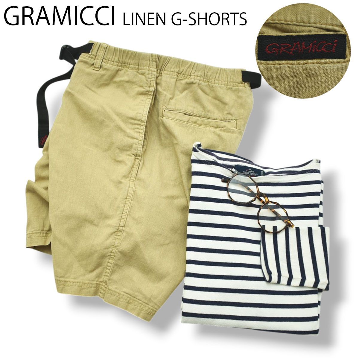 【定番】 グラミチ GRAMICCI LINEN G-SHORTS GMP-145105 リネン ショート パンツ 短パン ハーフパンツ ショーツ M ベージュ 夏 アウトドア メンズ